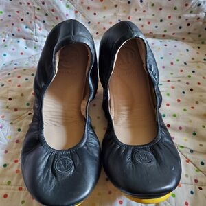 April Parker Black Leather Flata Size 9.